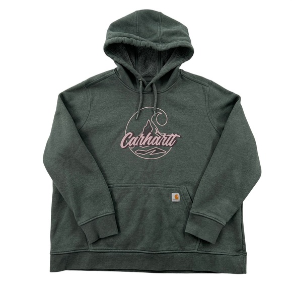 Carhartt Tops - Carhartt Women's 2X Relaxed Fit Midweight C Logo Graphic Sweatshirt Green